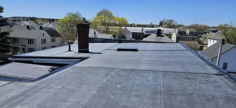 Flat roof installation in Newton